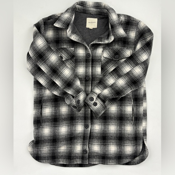 Thread and Supply Black Plaid Button-Up Jacket- Lined - Picture 7 of 7